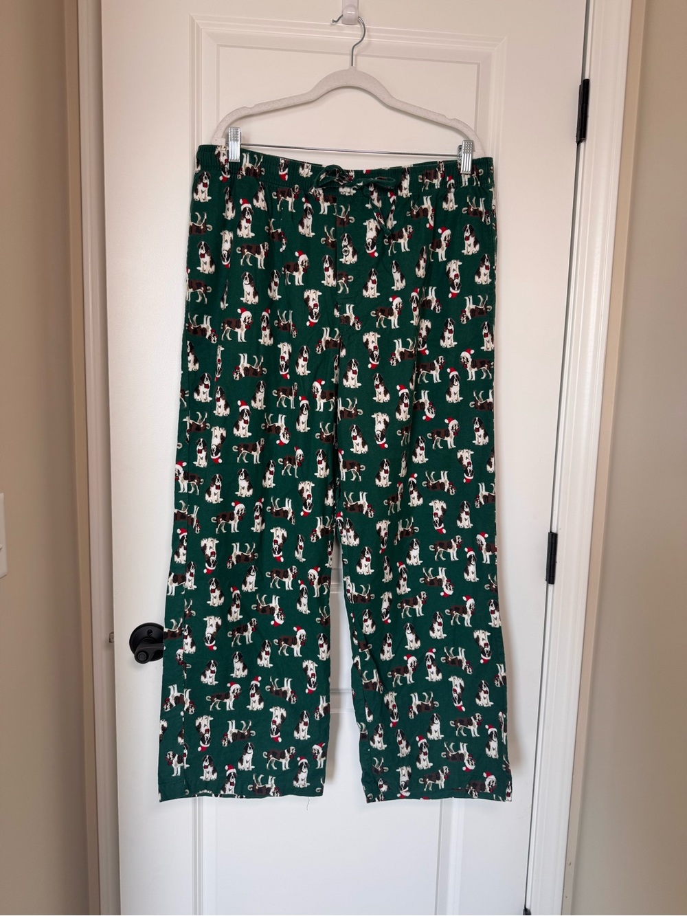 Merona Green Holiday Saint Bernard Pajama Bottoms with Red Accents Men’s XL